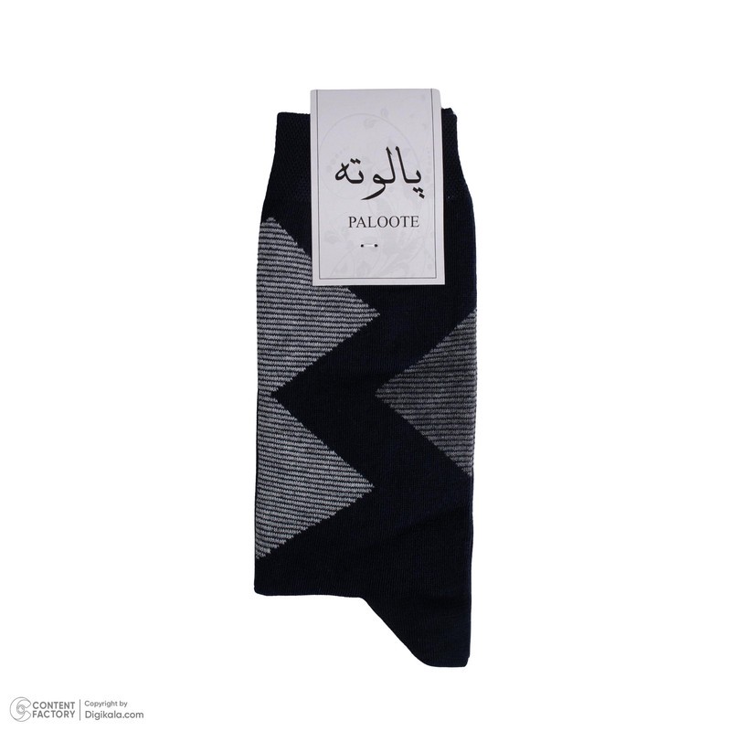 جوراب ساق بلند مردانه پالوته طرح هندسی مدل PLT-P1