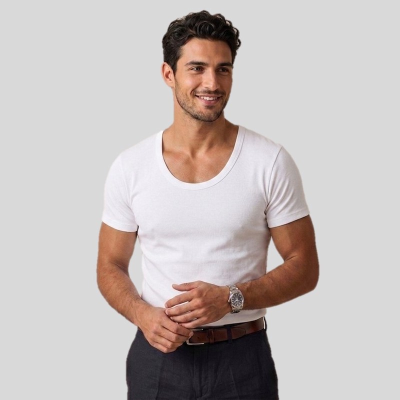 زیرپوش آستیندار یقه گرد مردانه مدل ZA2100S