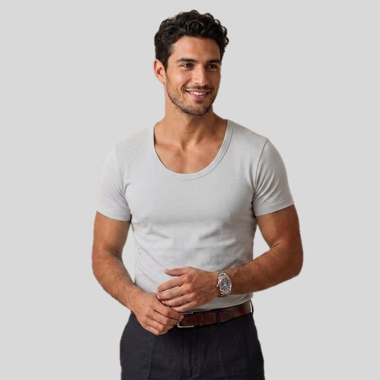 زیرپوش آستیندار یقه گرد مردانه مدل ZA2100S