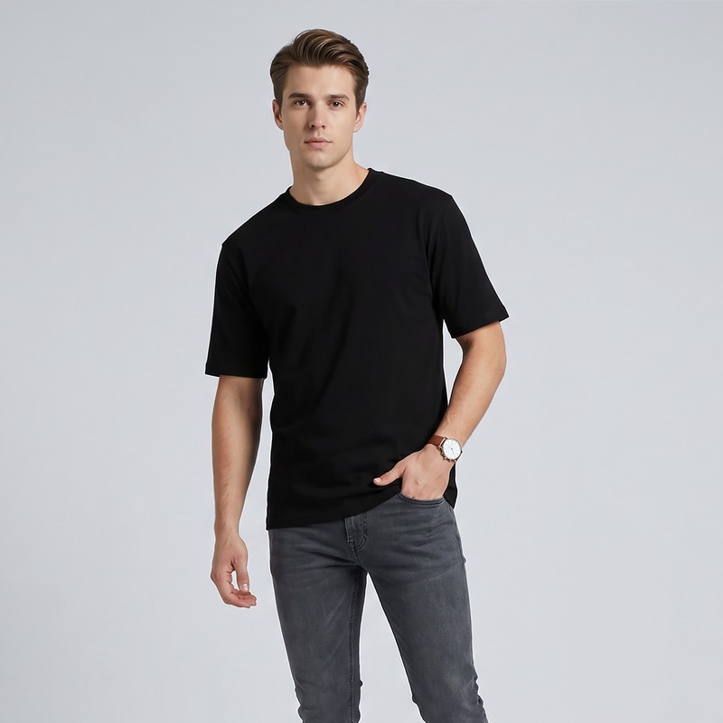 تیشرت آستین کوتاه یقه گرد مردانه دیجی استایل اسنشیال مدل 10017-4