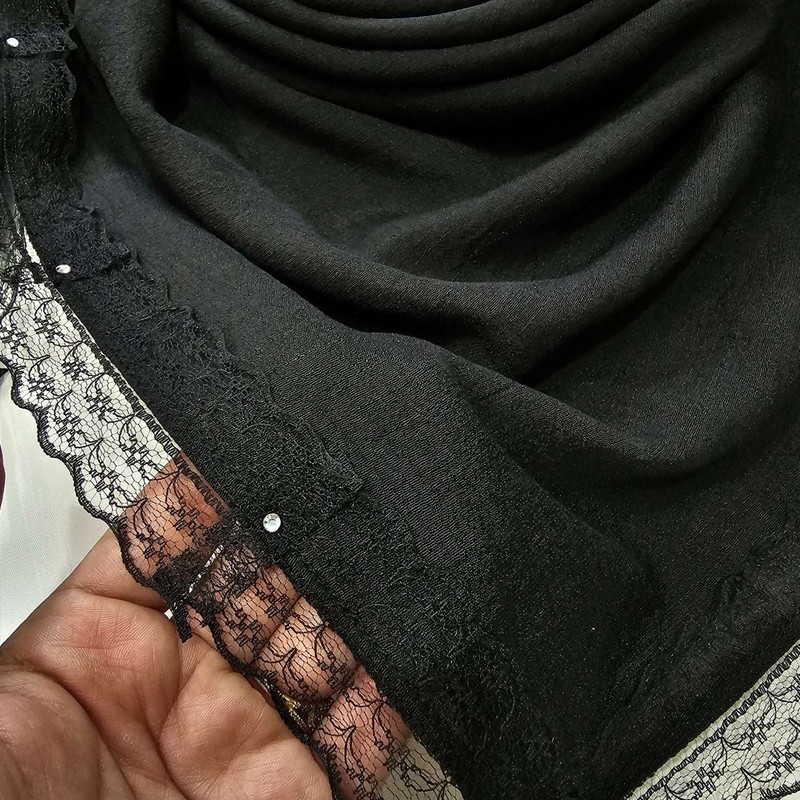 روسری زنانه مدل وال اسلپ دور توردار