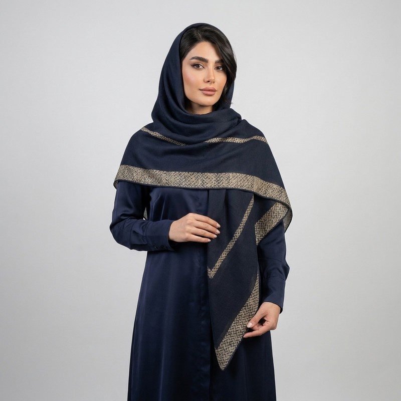 روسری زنانه مدل ژاکارد دستدوز