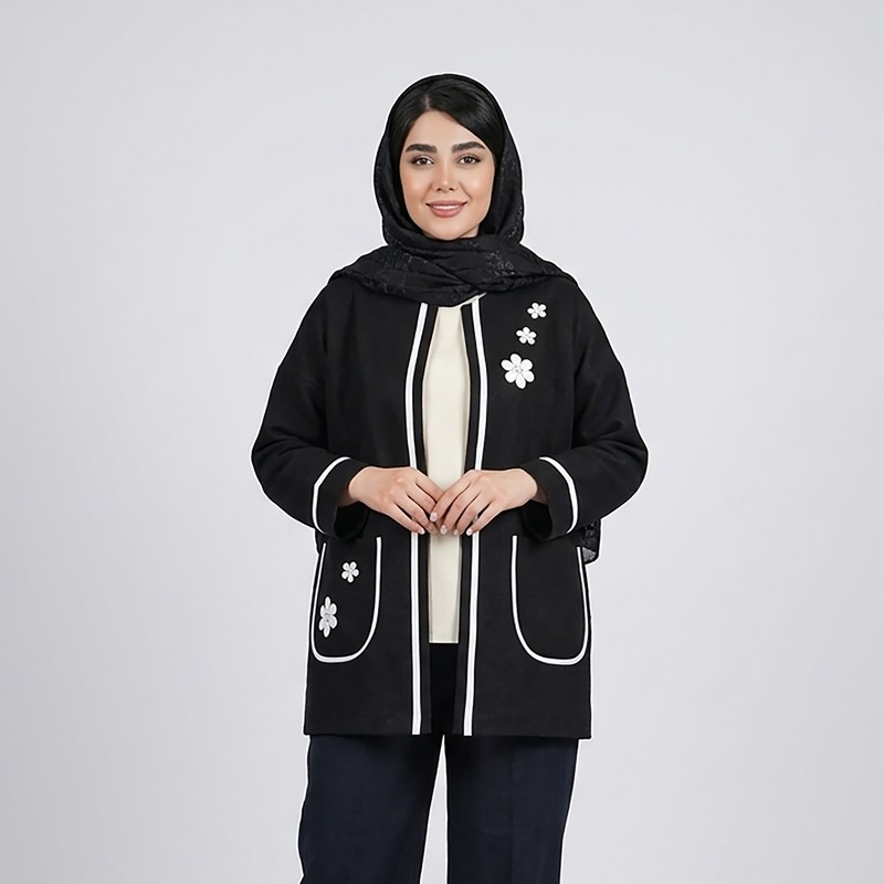 کت رسمی زنانه مدل کتان لمه و آستین کیمونو