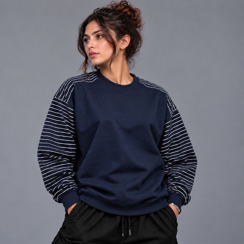 سویشرت دورس زنانه طرح راه راه