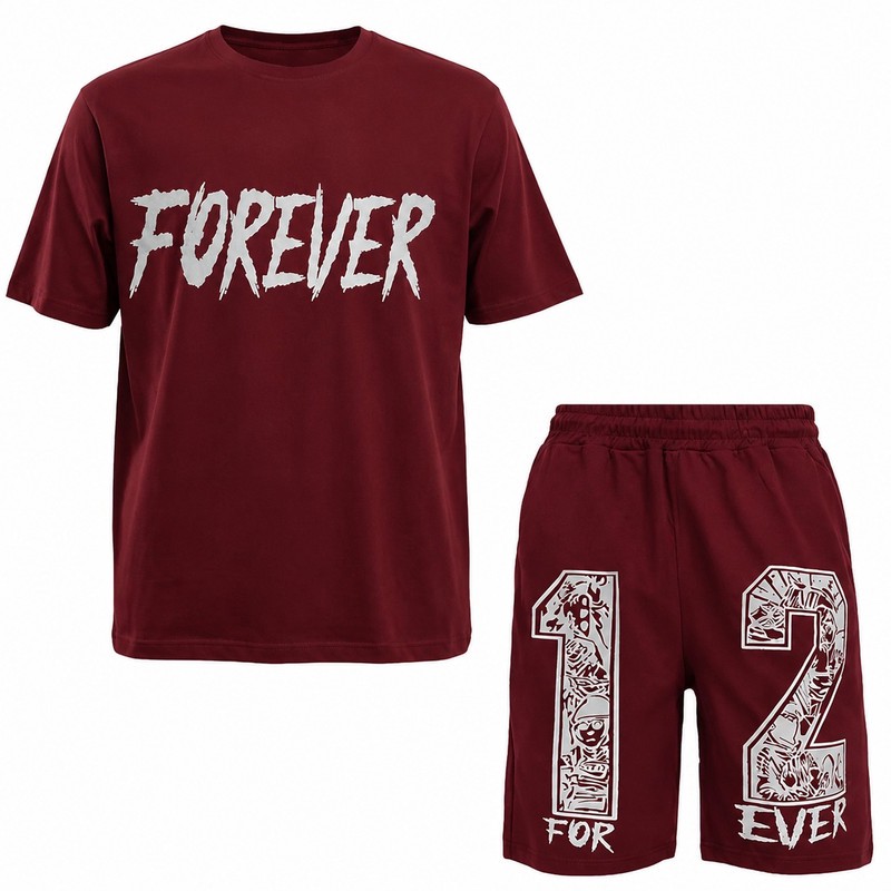 ست تیشرت آستین کوتاه و شلوارک راحتی مردانه مدل FOREVER