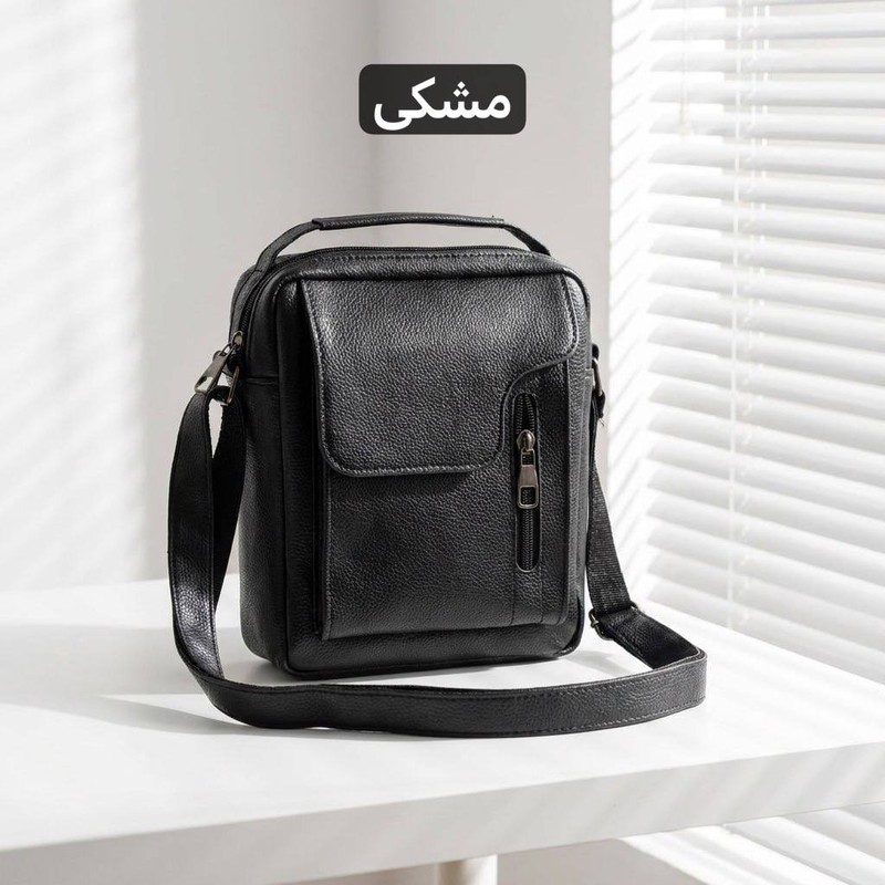 کیف رو دوشی و دستی زنانه و مردانه چرم مصنوعی با زیپ و بند قابل تنظیم مدل M7205