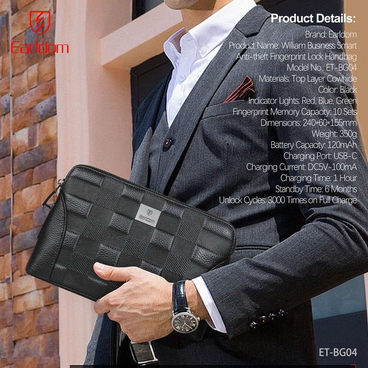 کیف دستی مردانه ارلدام مدل William Fingerprint