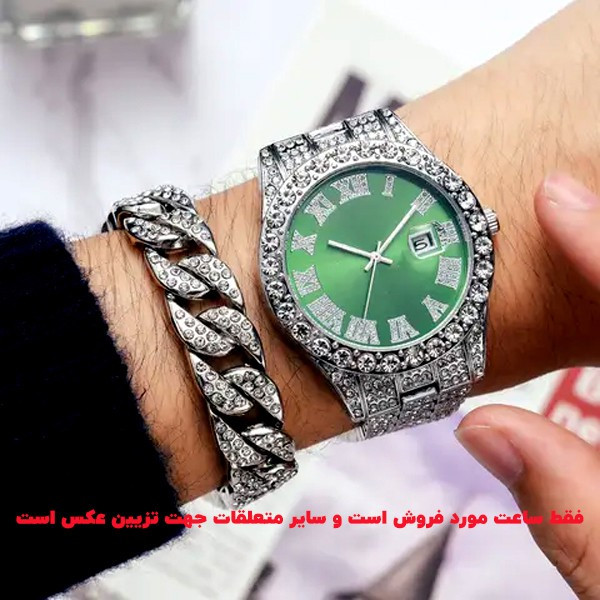 ساعت مچی عقربهای مردانه مدل فول نگین کد date-n-s1