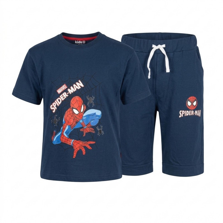 ست تیشرت آستین کوتاه و شلوارک راحتی پسرانه مدل Spiderman کد 750