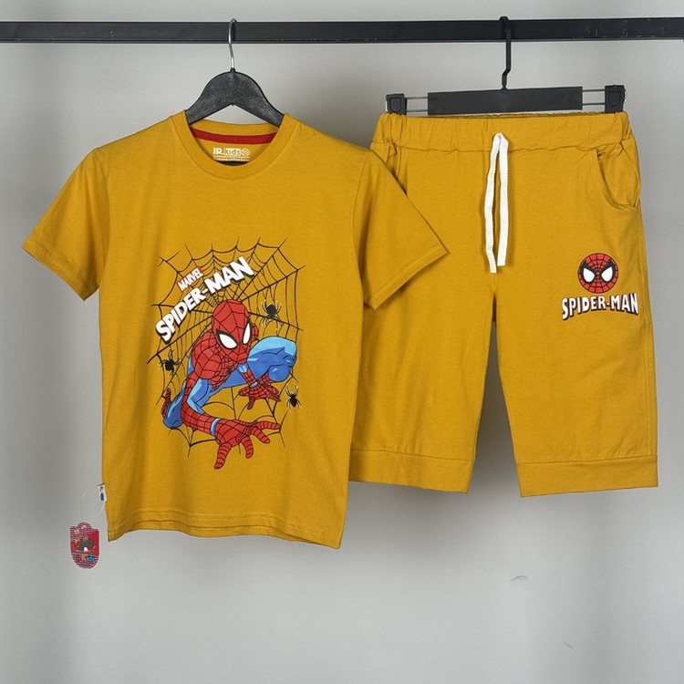 ست تیشرت آستین کوتاه و شلوارک راحتی پسرانه مدل Spiderman کد 750