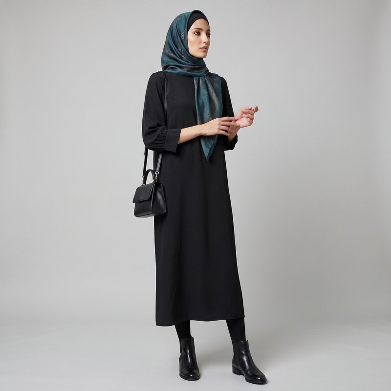 مانتو زنانه مدل عبایی کرپ کد tm-2793