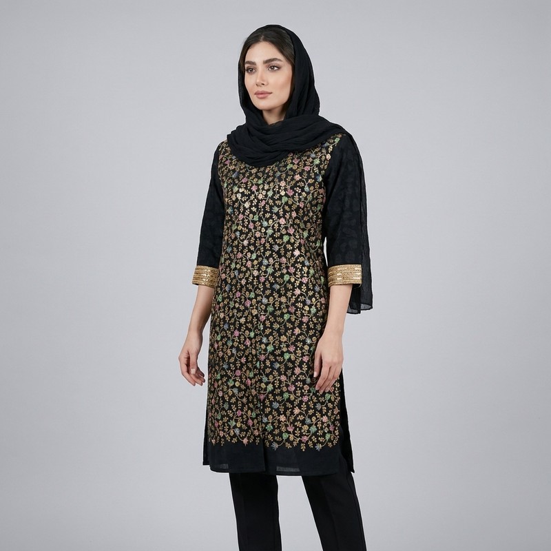 مانتو زنانه مدل تافته کد tm-2903