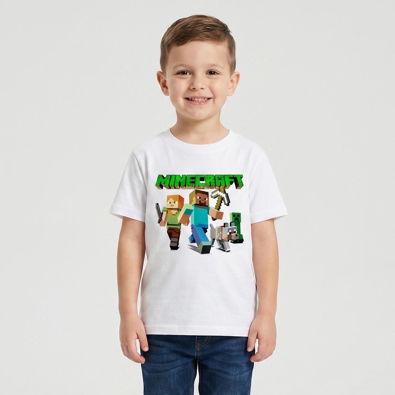 تی شرت آستین کوتاه پسرانه مدل ماینکرفت WS 60