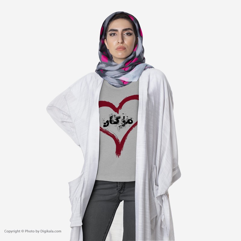 تیشرت آستین کوتاه زنانه طرح مژگان کد S487