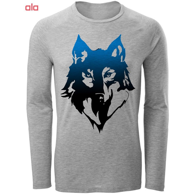 تیشرت آستین بلند مردانه مدل wolf کد A40