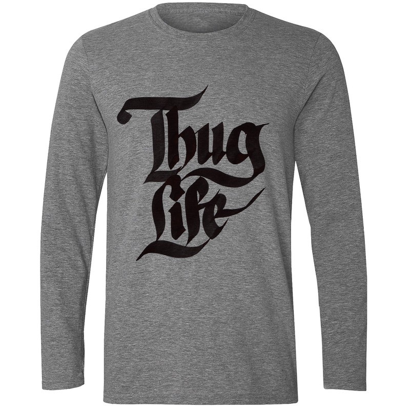 تیشرت آستین بلند مردانه طرح Thug Life کد F249