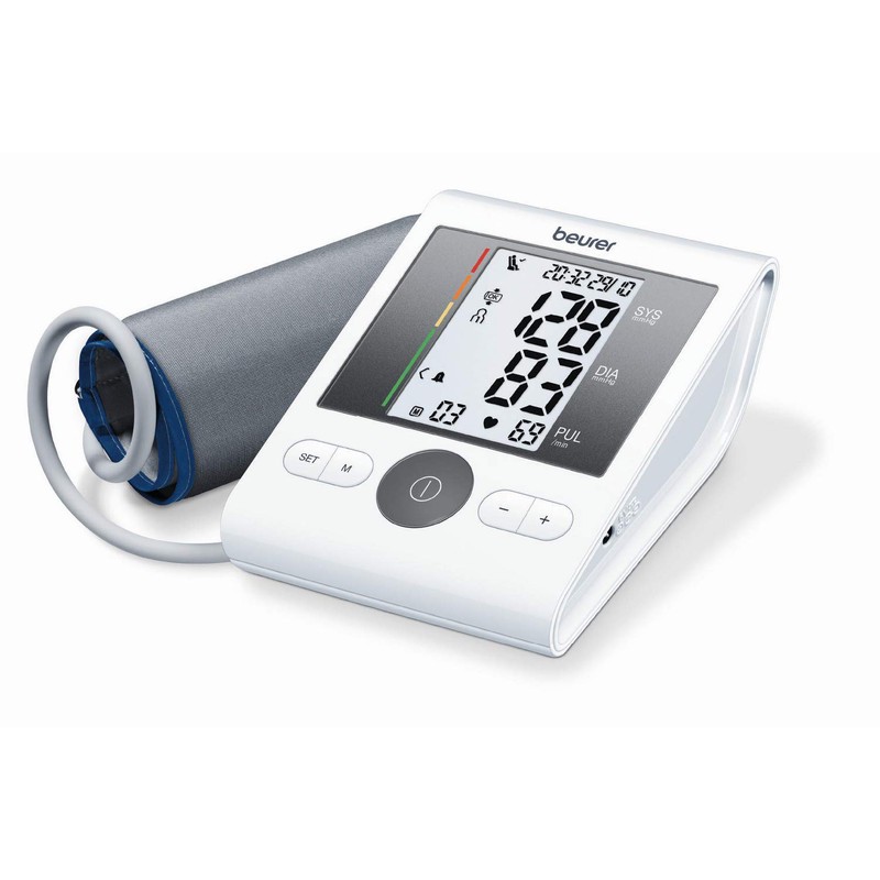 فشارسنج بازویی دیجیتال بیورر مدل BM28 با حافظه 120 رکورد برای 4 کاربر، نمایشگر LCD بزرگ، تشخیص آریتمی، هشدار خطای محا...