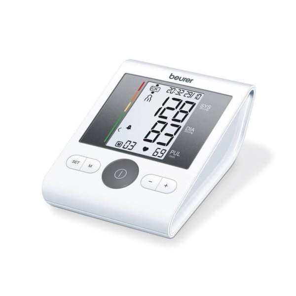 فشارسنج بازویی دیجیتال بیورر مدل BM28 با حافظه 120 رکورد برای 4 کاربر، نمایشگر LCD بزرگ، تشخیص آریتمی، هشدار خطای محا...
