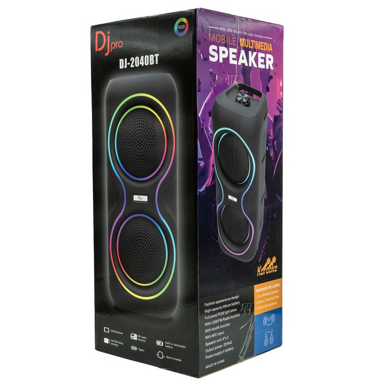 اسپیکر بلوتوثی قابل حمل دی جی پرو مدل DJ-2040BT