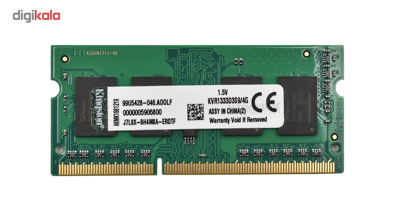 رم لپ تاپ کینگستون مدلDDR3 1333S MHz CL9 ظرفیت 4 گیگابایت