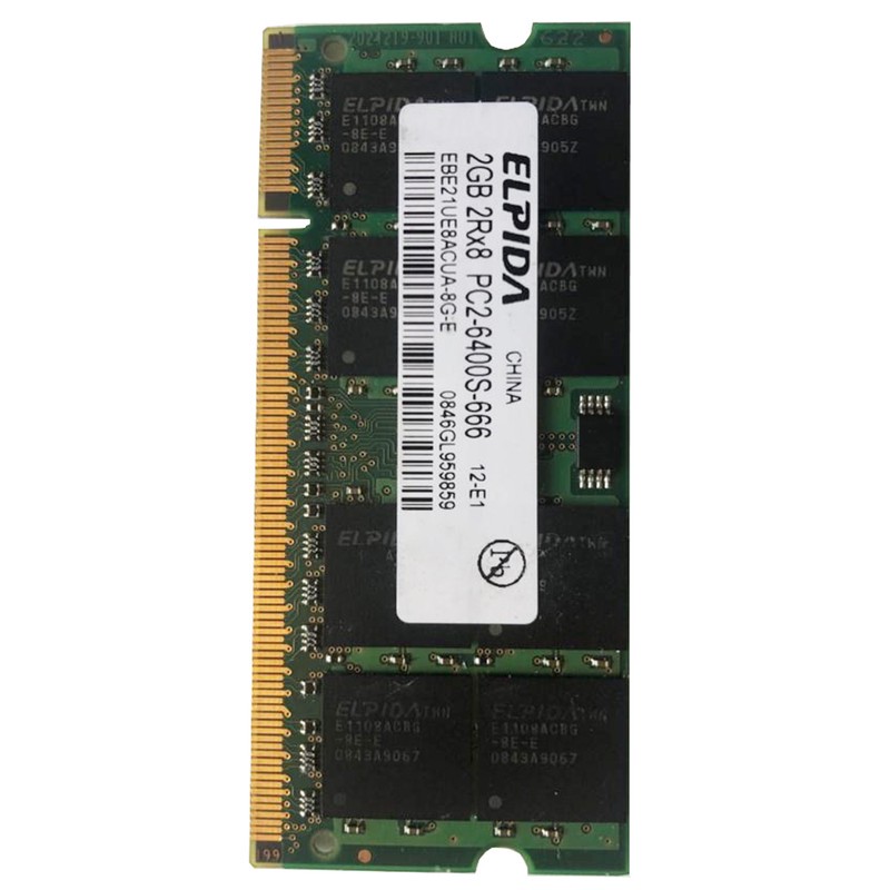رم لپ تاپ DDR2 تک کاناله 800 مگاهرتز CL6 الپیدا مدل EBE21UE8ACUA-8G-E ظرفیت 2 گیگابایت