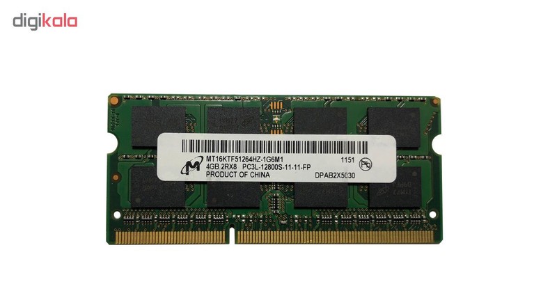 رم لپ تاپ میکرون مدل 12800 DDR3lL PC3L 1600MHz ظرفیت 4 گیگابایت