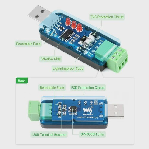 مبدل صنعتی USB به سریال ویوشیر مدل USB TO RS485 (B)