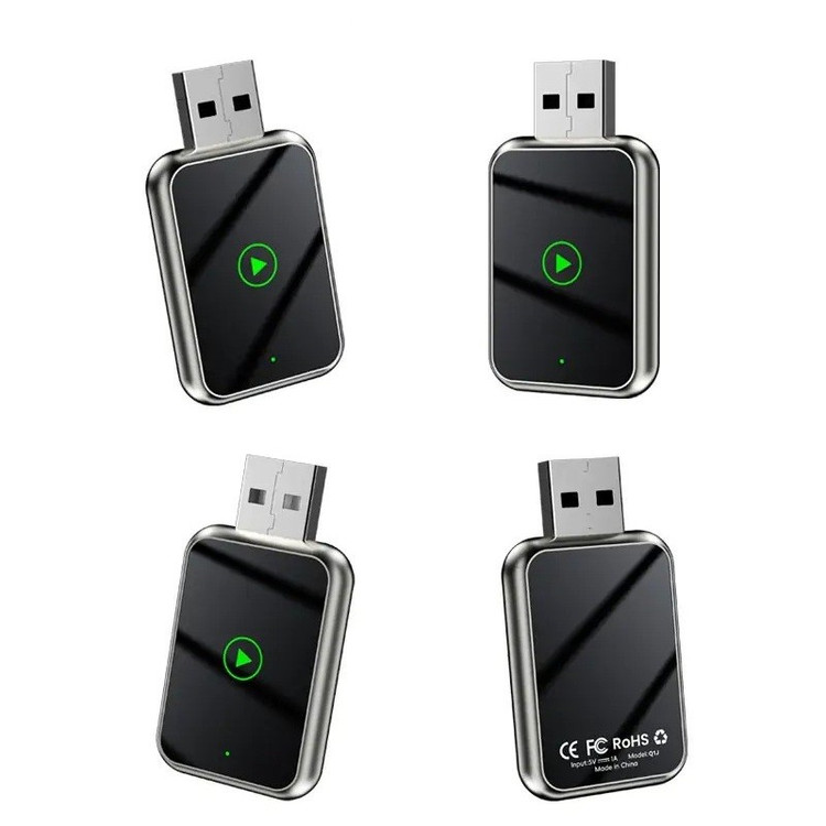کارپلی و اندروید اتو مدل Wireless CarPlay/Android Auto Q1J به همراه مبدل USB به USB-C