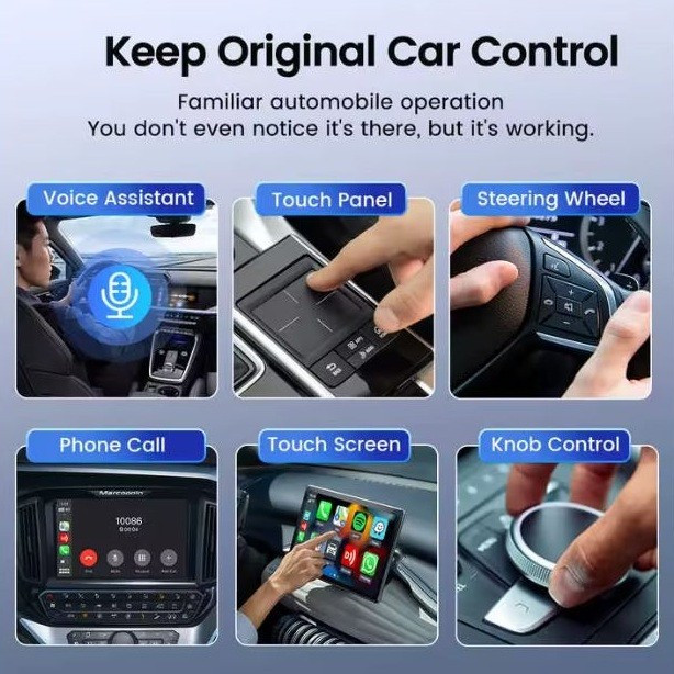 کارپلی و اندروید اتو مدل Wireless P9593 Carplay/Android Auto به همراه مبدل USB به USB-C