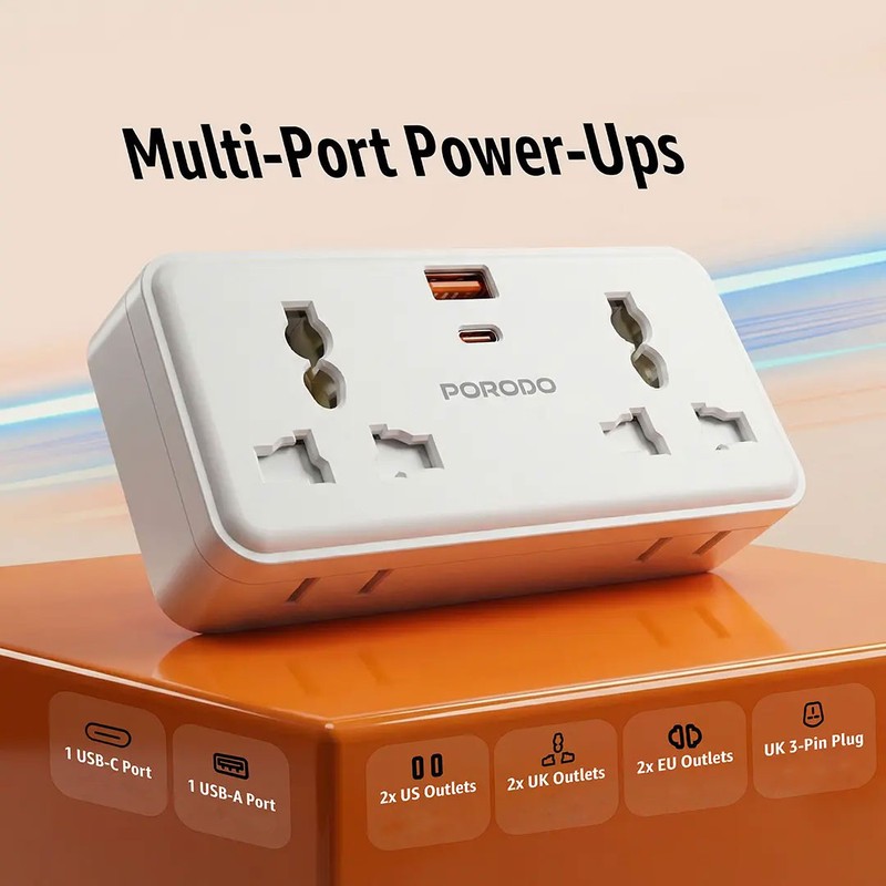 تبدیل دیواری پرودو مدل Plex 1500W Universal Adapter FWCH107