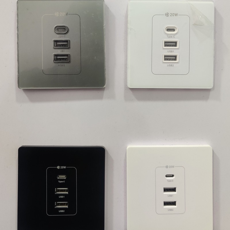 پریز مدل توکار USB-TYPE-C قاب دار