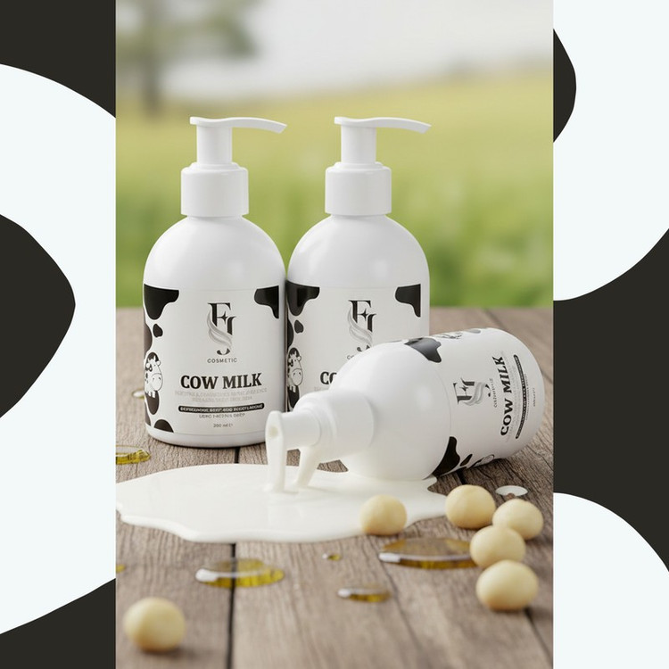 کرم آبرسان بدن افجه مدل 0COW - M4 مناسب انواع پوست حجم 200 میلی لیتر مجموعه 4 عددی