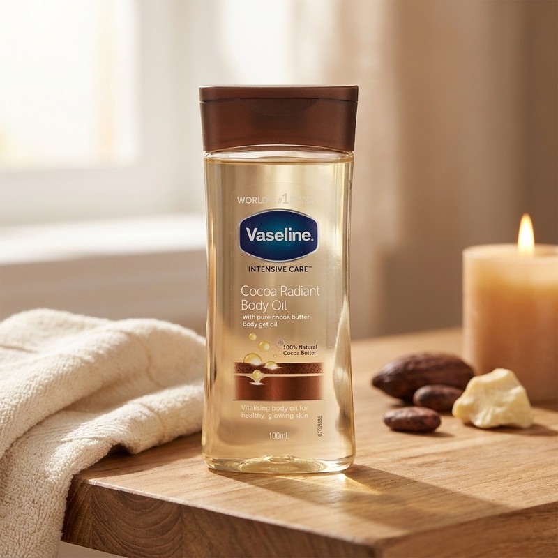 روغن بدن وازلین مدل Cocoa Butter حجم 200 میلیلیتر حاوی کره کاکائو خالص، ترمیمکننده پوست خشک و حساس، جذب سریع، حفظ رطو...