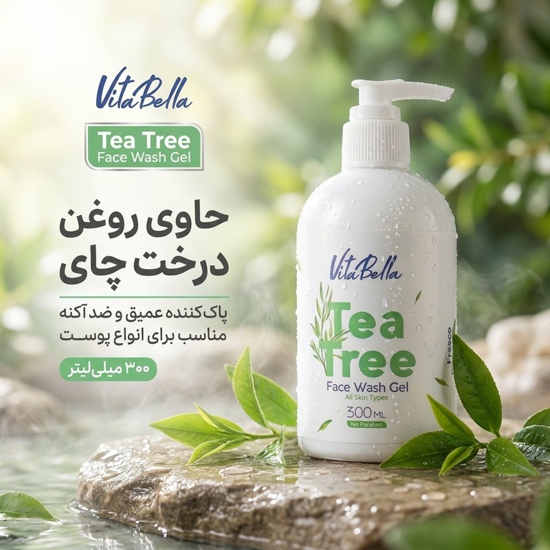 ژل شستوشوی صورت ویتابلا مدل درخت چای حجم 300 میلیلیتر