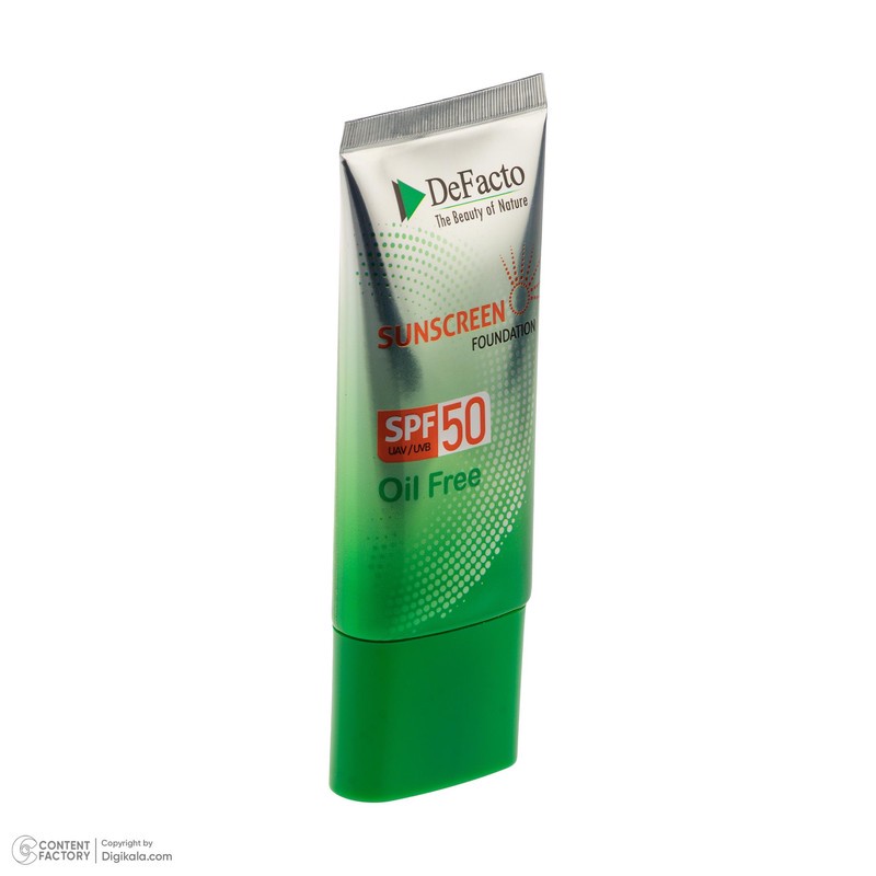 کرم ضد آفتاب رنگی صورت دیفکتو SPF 50 مدل ULB محافظ در برابر اشعه UVA،UVB مناسب برای پوست چرب حجم 50 میلیلیتر