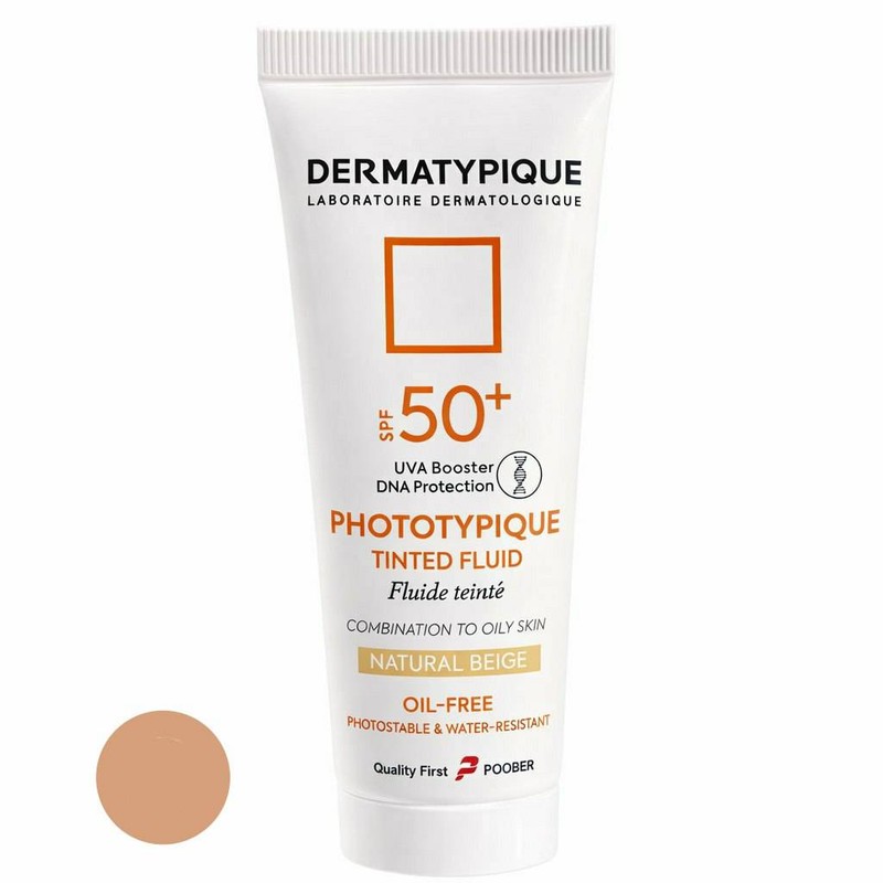 کرم ضدآفتاب رنگی صورت درماتیپیک SPT 50 مدل فلویید محافظ در برابر UVA,UVB,IR مناسب برای پوست چرب حجم ۵۰ میلی لیتر