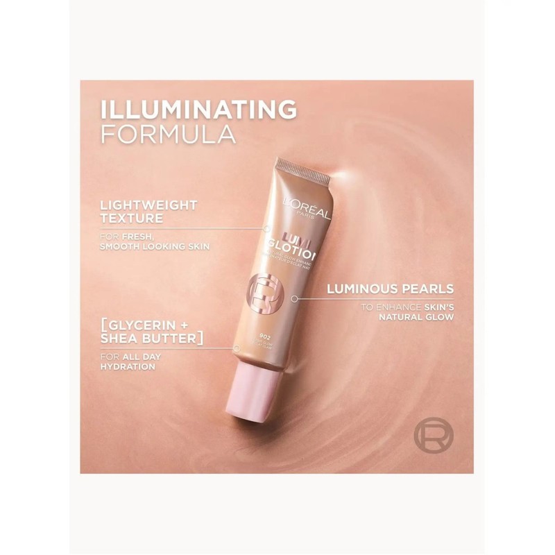 هایلایتر مایع صورت و بدن لورآل مدل Lumi Glotion رنگ Fair Glow شماره 901 تناژ صورتی براق حجم 40 میلی لیتر