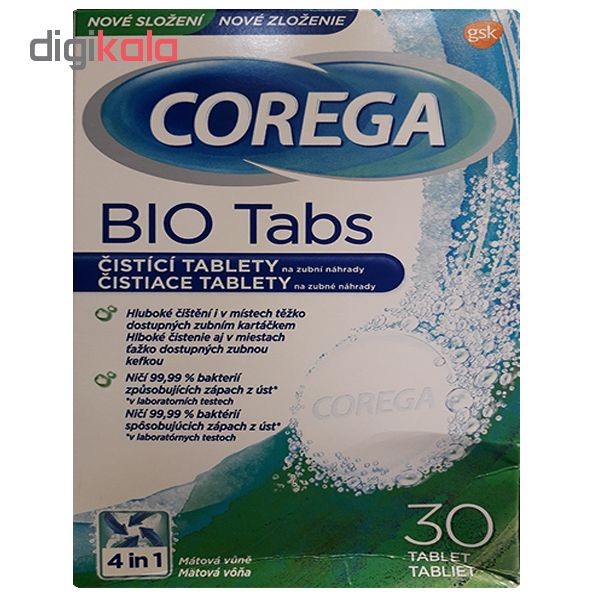 قرص تمیز کننده دندان مصنوعی کورگا مدل BIO بسته 30 عددی