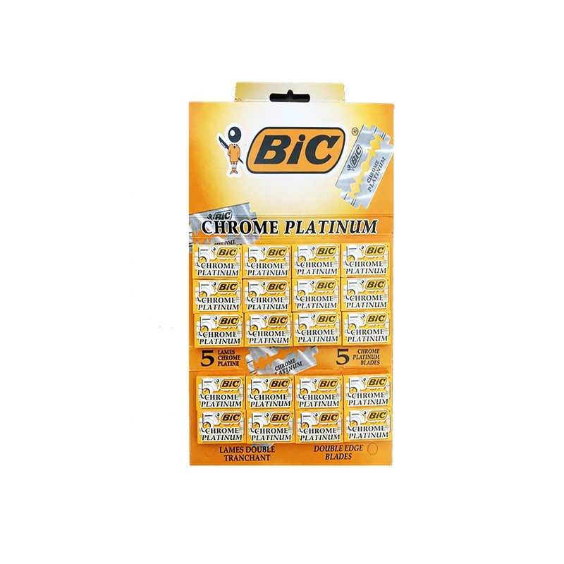 تیغ یدک بیک مدل Platinum Chromium Double Edge مجموعه 20 عددی