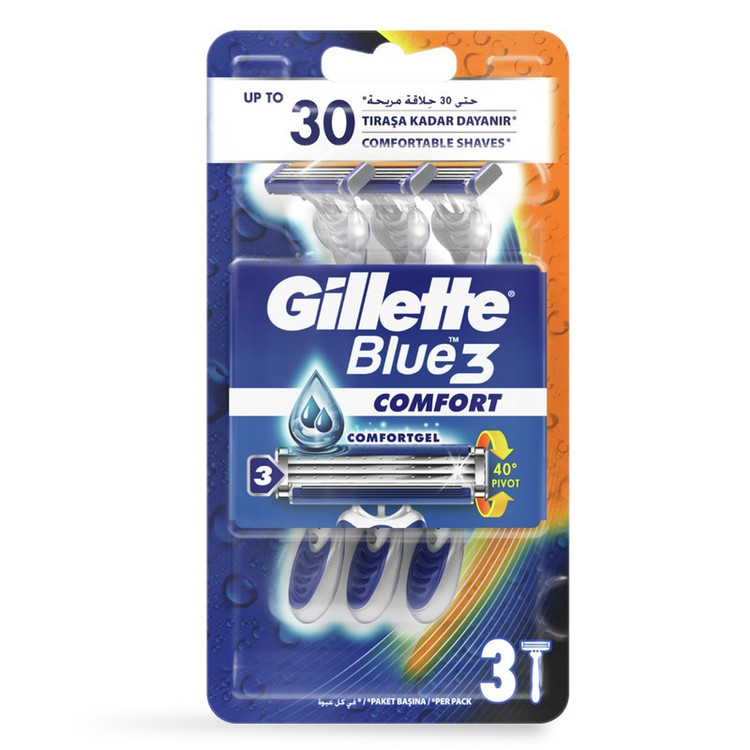 خود تراش ژیلت مدل Blue3 مجموعه 2 عددی