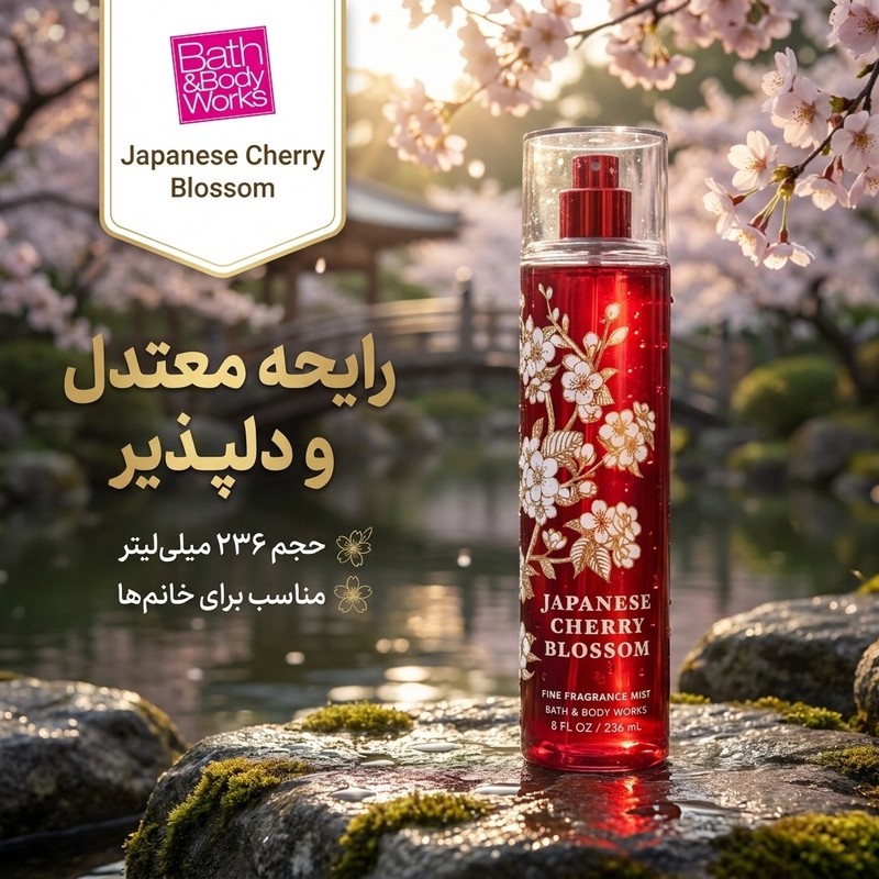 بادی اسپلش بس اند بادی ورکز مدل Japanese Cherry Blossom حجم 236 میلی لیتر