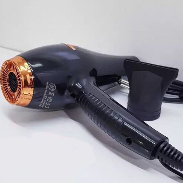 سشوار حرفهای کنوود مدل KW-5872 با توان 9000 وات، تنظیم دما و سرعت دو حالته، باد سرد، فناوری یون، وزن 610 گرم، همراه ب...