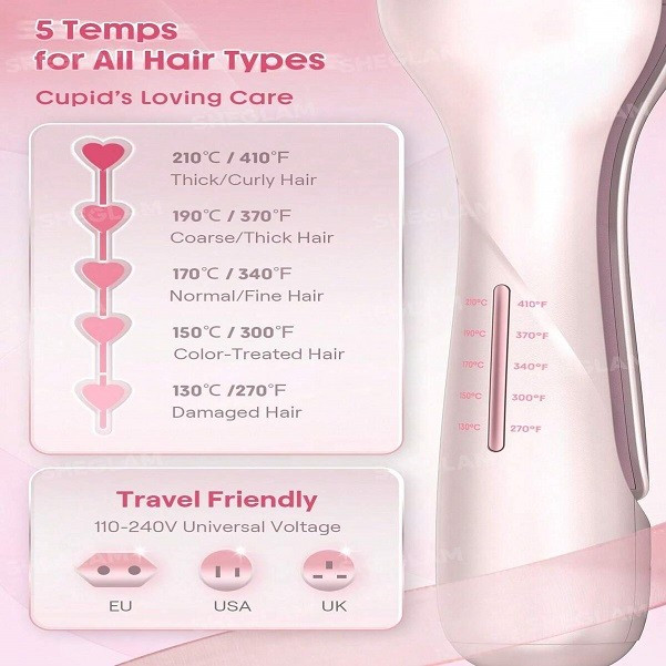 فر کننده مو شیگلم مدل Cupids Charm Beach Babe Hair Waver سایز 19 میلیمتر با تایمر هوشمند و پوشش سرامیکی