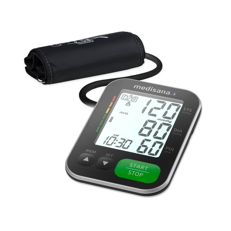 فشارسنج دیجیتال بازویی مدیسانا مدل BU 570B با صفحه نمایش LCD بزرگ و نور پسزمینه، حافظه 120 عددی برای 2 کاربر، تشخیص آ...