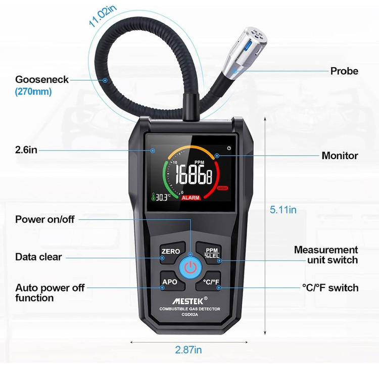 نشت یاب گاز دیجیتال مستک مدل CGD02A