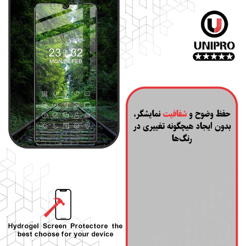 محافظ صفحه نمایش شفاف یونی پرو مدل star 5 مناسب برای گوشی موبایل اچ ام دی Pulse Plus