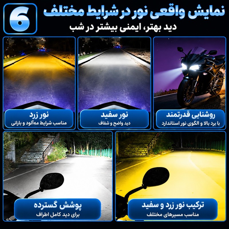 چراغ جلو هدلایت موتور سیکلت مدل دیلایت دار کد BA20D