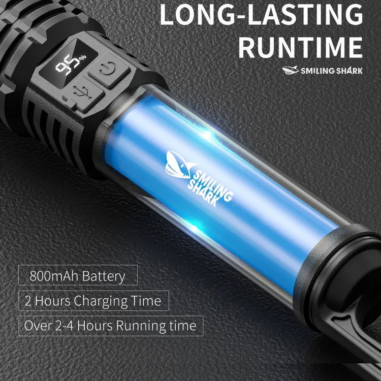 چراغ قوه دستی اسمایلینگ شارک مدل شارژی کد SD-5244 با نور چند رنگ