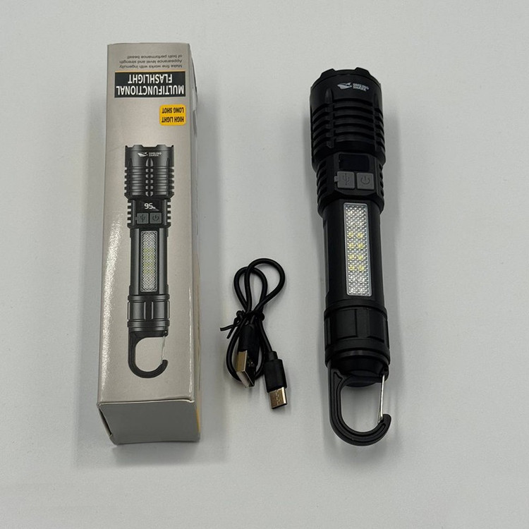 چراغ قوه دستی اسمایلینگ شارک مدل شارژی کد SD-5244 با نور چند رنگ