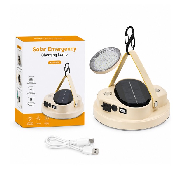 چراغ کمپینگ مدل خورشیدی هوشمند و شارژی LED-KK452